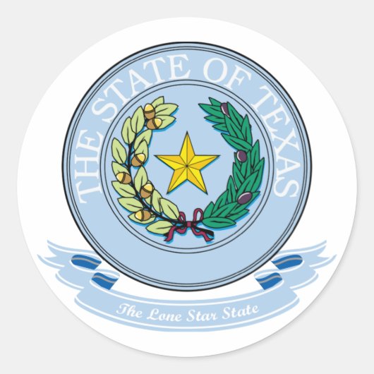 Texas Seal Ronde Sticker (Voorkant)
