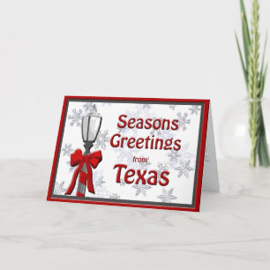 Texas Seasons Greetings Lamp Snowflake Feestdagen Kaart