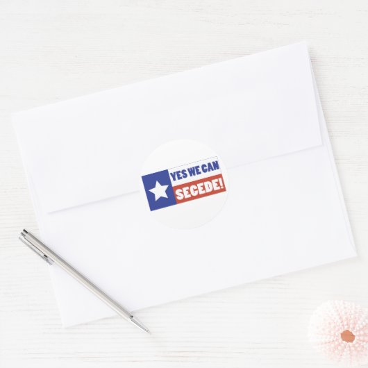 Texas Secede Ronde Sticker (Envelop)