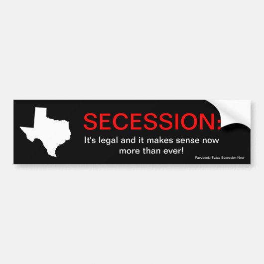 Texas Secsion Bumpersticker (Voorkant)