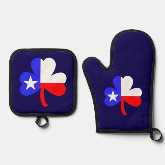 Texas Shamrock Ovenwant & Pannenlap Set (Voorkant)