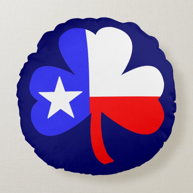 Texas Shamrock Rond Kussen (Voorkant)