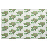 Texas Shape met Longhorn Steer State Line Sign 4 Stof (Fat Quarter)