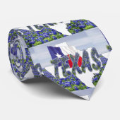 Texas Shape met Texas Flag en Bluebonnets Stropdas (Opgerold)