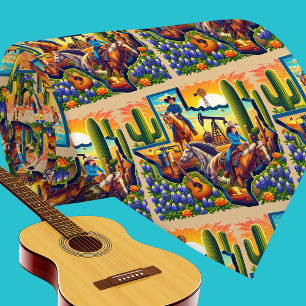 Texas Shape Oil Pump Cowboy Cowgirl Paardengitaar Stropdas