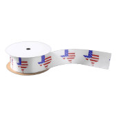Texas Shaped American Flag Patriotic Texan Satijnen Lint (Spoel)