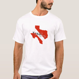 Texas Shaped Diving Flag Texan Scuba Diver T-shirt