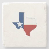 Texas Shaped Flag Texan Red Blue Lone Star Stenen Onderzetter (Voorkant)