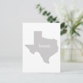 Texas Shaped Gray Home Texian Grey Texan Lone Star Briefkaart (Staand voorkant)