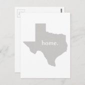 Texas Shaped Gray Home Texian Grey Texan Lone Star Briefkaart (Voorkant / Achterkant)