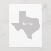 Texas Shaped Gray Home Texian Grey Texan Lone Star Briefkaart (Voorkant)