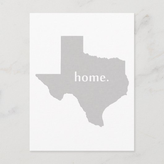 Texas Shaped Gray Home Texian Grey Texan Lone Star Briefkaart (Voorkant)