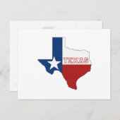 Texas Shaped State Flag Red White Blue Lone Star Briefkaart (Voorkant / Achterkant)
