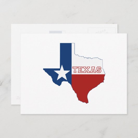 Texas Shaped State Flag Red White Blue Lone Star Briefkaart (Voorkant / Achterkant)