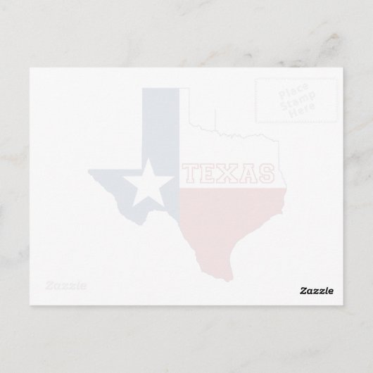 Texas Shaped State Flag Red White Blue Lone Star Briefkaart (Achterkant)