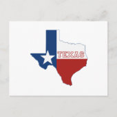Texas Shaped State Flag Red White Blue Lone Star Briefkaart (Voorkant)