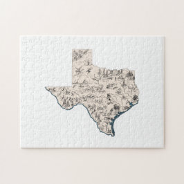 Texas Shaped Texan  Lone Star Afbeelding Map Legpuzzel