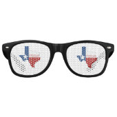 Texas Shaped Texan State Flag Lone Star Texian Retro Zonnebril (Voorkant)