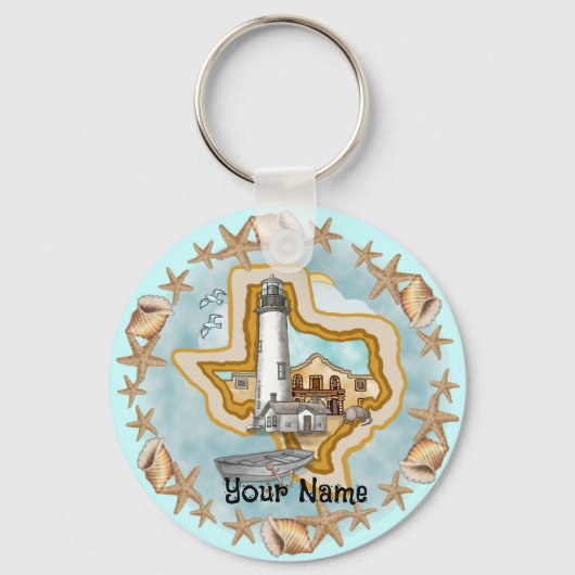 Texas Shells Lighthouse Sleutelhanger (Voorkant)