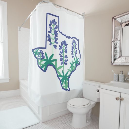 Texas Shower Curtain, Texas State, Texan, Texas Douchegordijn (In situ)