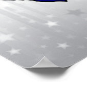 Texas silhouette op zilversparken poster (Hoek)