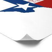 Texas Silhoutte Map Shaped State Flag Wall Poster (Hoek)