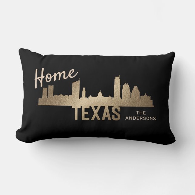 texas skyline Gold familie thuis Kussen (Voorkant)