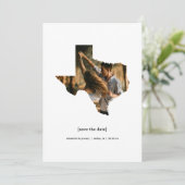 Texas Sla de datum fotokaart op Save The Date (Staand voorkant)