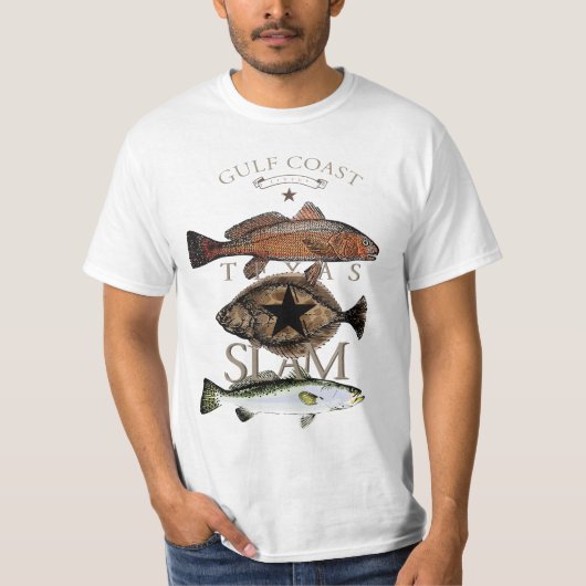 Texas Slam Vist Rood drumforel Trout T-Shirt (Voorkant)