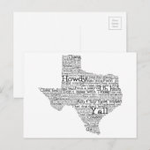 Texas Slang Word Art Map Briefkaart (Voorkant / Achterkant)