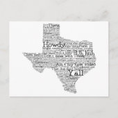 Texas Slang Word Art Map Briefkaart (Voorkant)