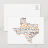 Texas Slang Word Art Map Briefkaart (Voorkant / Achterkant)