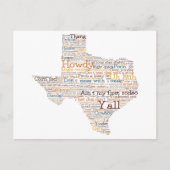Texas Slang Word Art Map Briefkaart (Voorkant)