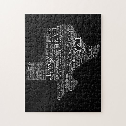 Texas Slang Word Art Map Jigzaag Puzzle Legpuzzel (Verticaal)
