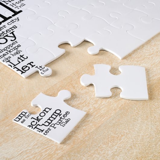 Texas Slang Word Art Map Jigzaag Puzzle Legpuzzel (Zijkant)