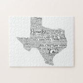 Texas Slang Word Art Map Jigzaag Puzzle Legpuzzel (Horizontaal)