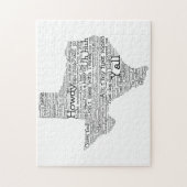 Texas Slang Word Art Map Jigzaag Puzzle Legpuzzel (Verticaal)
