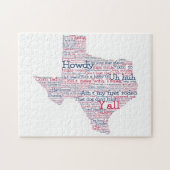 Texas Slang Word Art Map Jigzaag Puzzle Legpuzzel (Horizontaal)