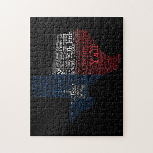 Texas Slang Word Art Map Jigzaag Puzzle Legpuzzel (Verticaal)