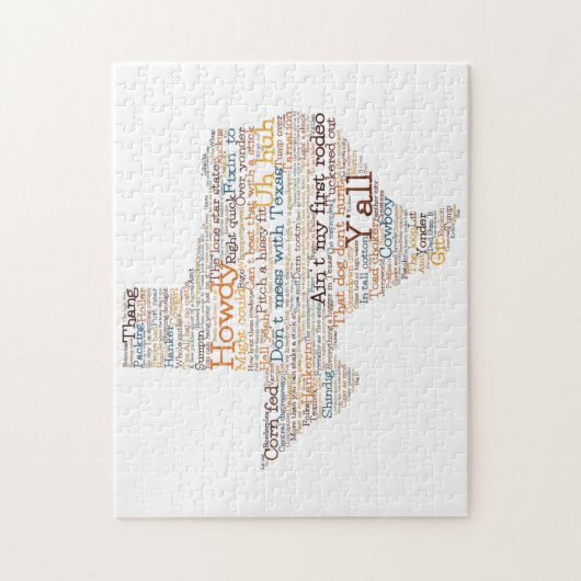 Texas Slang Word Art Map Legpuzzel (Verticaal)