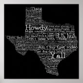 Texas Slang Word Art Map Poster (Voorkant)