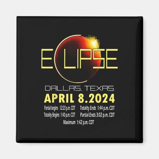 Texas Solar Eclipse 2024 Solar Eclipse Funny Texas Magneet (Voorkant)