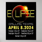 Texas Solar Eclipse 2024 Solar Eclipse Funny Texas Poster (Voorkant)