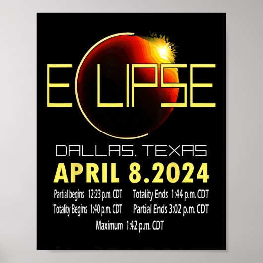 Texas Solar Eclipse 2024 Solar Eclipse Funny Texas Poster (Voorkant)