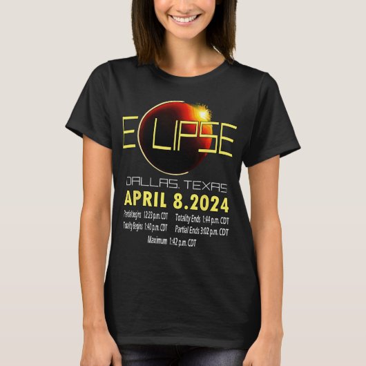 Texas Solar Eclipse 2024 Solar Eclipse Funny Texas T-shirt (Voorkant)