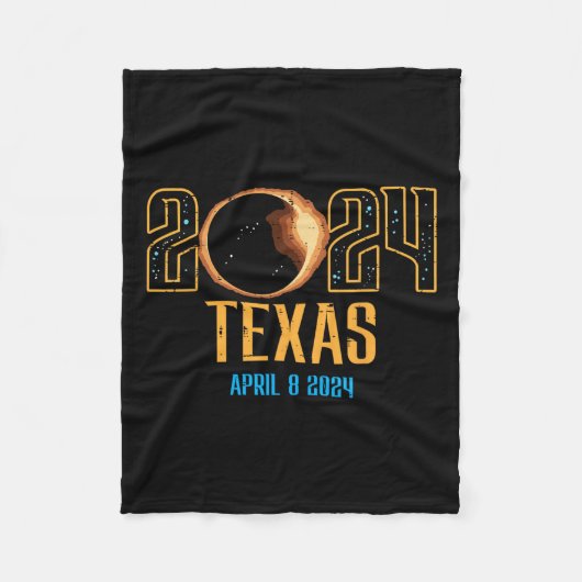 Texas Solar Eclipse 2024 totaliteit april 8 Mannen Fleece Deken (Voorkant)