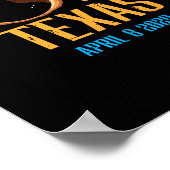 Texas Solar Eclipse 2024 totaliteit april 8 Mannen Poster (Hoek)