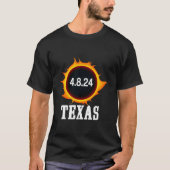Texas Solar Eclipse Totaal 4-08-24 Totaal 2024 T-shirt (Voorkant)