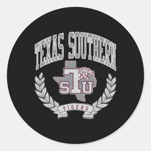 Texas Southern Tigers overwinning Ronde Sticker (Voorkant)