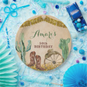 Texas Southwestern rustieke cowboy verjaardag Papieren Bordje (Feest)